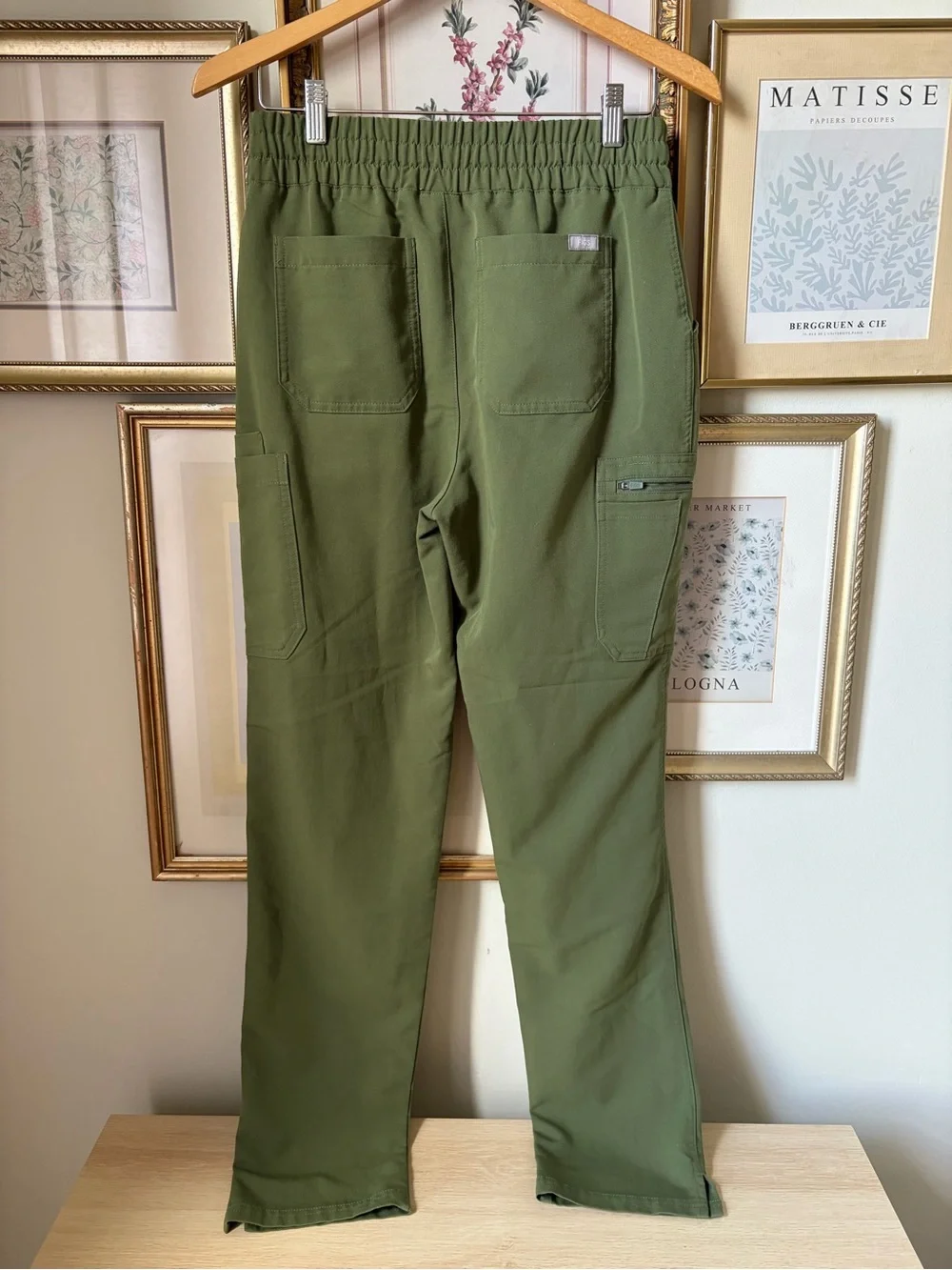 Figs High Waisted Yola Skinny Scrub Pant in Olive Green Small Tall